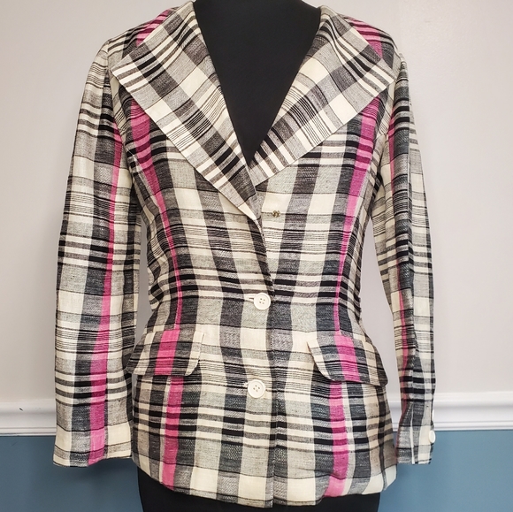 Vintage plaid blazer - Picture 1 of 9